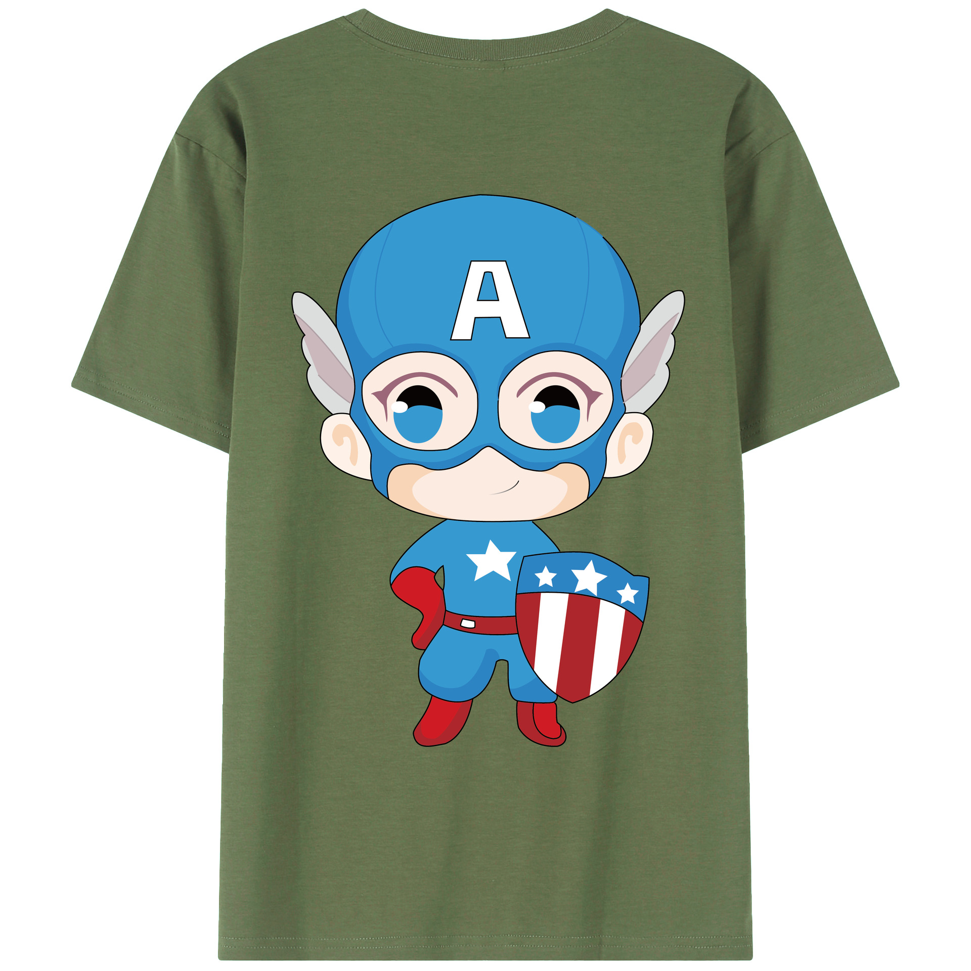 （画像用） アベンジャーズ The Avengers 綿100％ メンズ半袖Tシャツ（バックプリント） 通気性